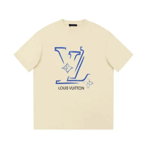 Футболка Louis Vuitton With Blue Graphic Logo "Cream"