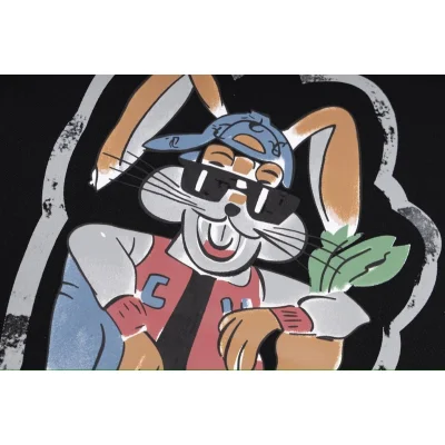 Футболка Louis Vuitton With Rabbit Print With Carrot On The Back "Black" фото № 5