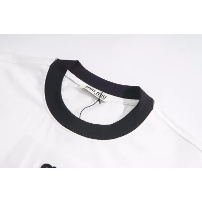 Футболка Miu Miu Multi Striped Edge "White" фото № 3