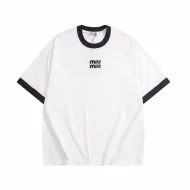 Футболка Miu Miu Multi Striped Edge "White"