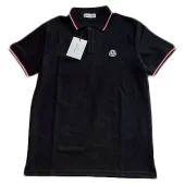 Поло Moncler Edge Decorated By Two Stripes And Small Logo "Black"