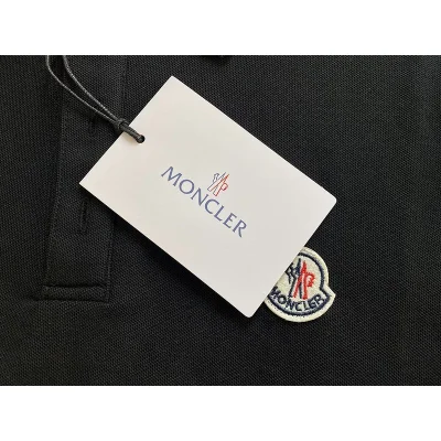 Поло Moncler Edge Decorated By Two Stripes And Small Logo "Black" фото № 5