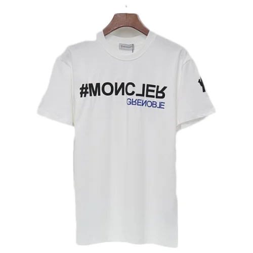 Футболка Moncler Inscription With Upside Down Letters "White"