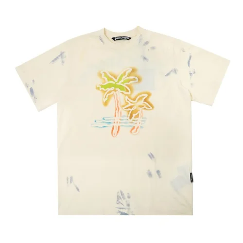 Футболка Palm Angels With A Print Of Two Palm Trees Original Style "Cream"