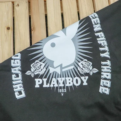 Футболка Playboy Small Logo With Roses "Black" фото № 4