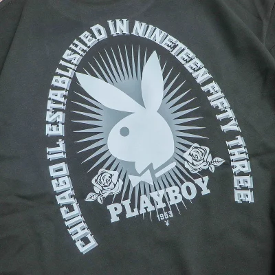 Футболка Playboy Small Logo With Roses "Black" фото № 5