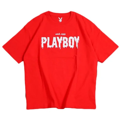 Футболка Playboy Flowing Logo Inscription "Red"