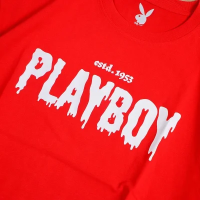 Футболка Playboy Flowing Logo Inscription "Red" фото № 3