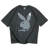 Футболка Playboy Spiral Background Logo Front "Black"