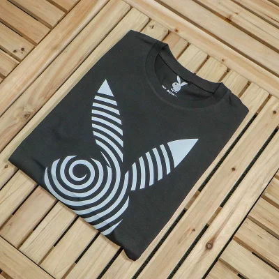 Футболка Playboy Spiral Background Logo Front "Black" фото № 8