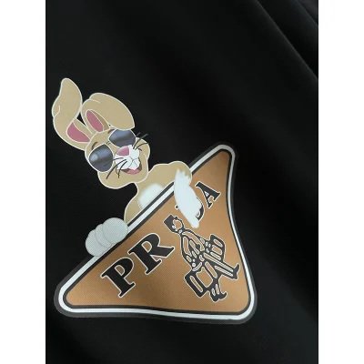 Футболка Prada Rabbit On The Logo "Black" фото № 2