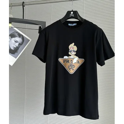 Футболка Prada Rabbit On The Logo "Black" фото № 3
