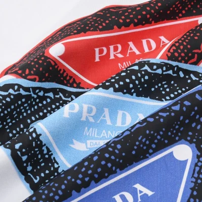 Футболка Prada With Multi Color Logo Pattern "White" фото № 4