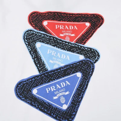 Футболка Prada With Multi Color Logo Pattern "White" фото № 5