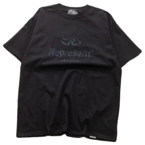 Футболка Represent Embroidered Front Logo "Black"