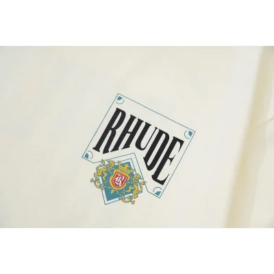 Футболка Rhude With Print The Coat Of Arms And Text Logo "White" фото № 8