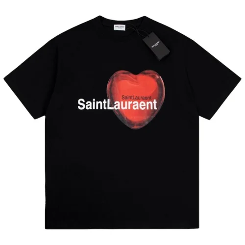 Футболка Saint Laurent Crystal Heart "Black"