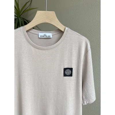 Футболка Stone Island With Black Patch "Beige/Gray" фото № 2