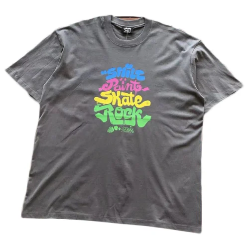 Футболка Stussy Four Colorful Front Inscription "Gray"