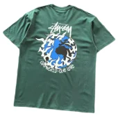 Футболка Stussy Planet With Flying Birds Around "Green"