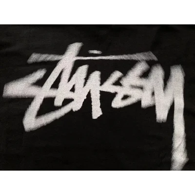 Футболка Stussy Smeared Logo Inscription "Black" фото № 3
