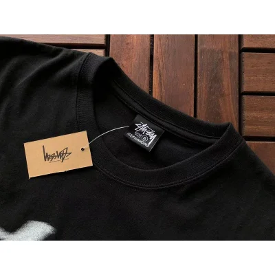 Футболка Stussy Smeared Logo Inscription "Black" фото № 2