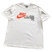 Футболка Stussy Front Inscription International Beach Crew And Nike Logo "White"