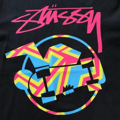 Футболка Stussy Colorful Circle With Image Inside And Logo "Black" фото № 5