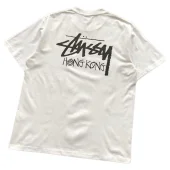Футболка Stussy Logo And Inscription Hong Kong "White"