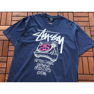 Футболка Stussy Gramophone With Colorful Letters "Blue" фото № 2