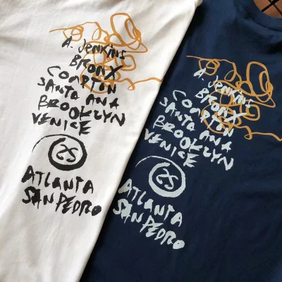 Футболка Stussy List With Cities And Letter With Mirror Image "White" фото № 6