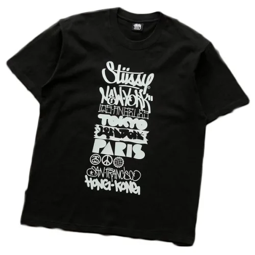 Футболка Stussy Front Lettering In Rectangle "Black"