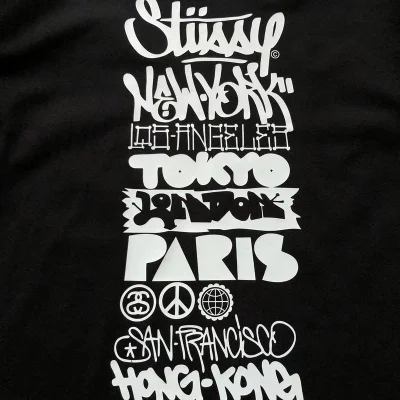 Футболка Stussy Front Lettering In Rectangle "Black" фото № 5