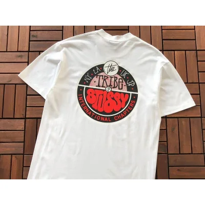 Футболка Stussy Lettering Inside Colorful Circle "White" фото № 3