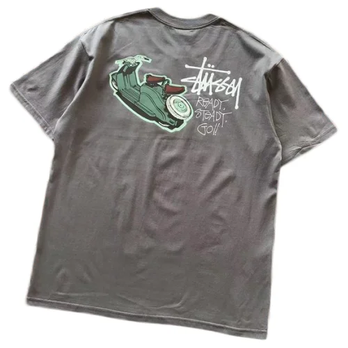 Футболка Stussy Lettering Ready Steady Go "Gray"