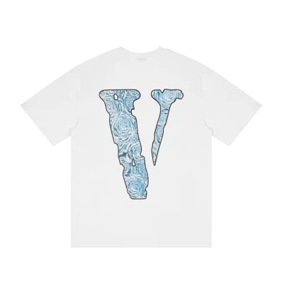 Футболка Vlone V The Woo- Blue Flower "White" фото № 2