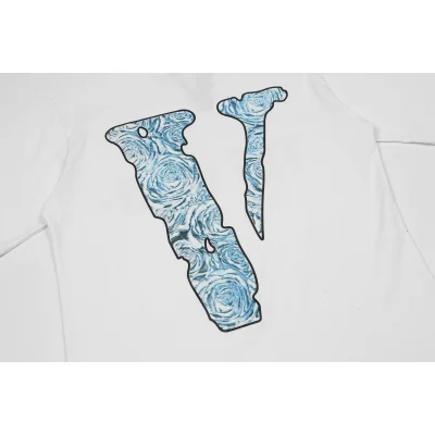 Футболка Vlone V The Woo- Blue Flower "White" фото № 6