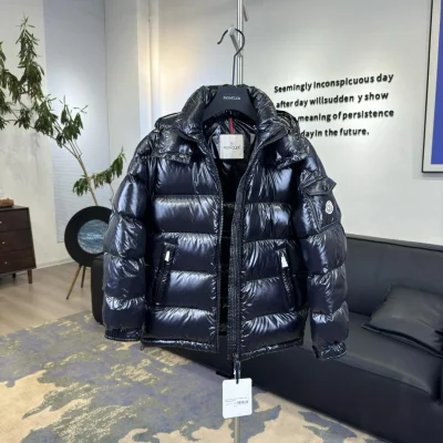 Пуховик Moncler Gles Hooded Puffer "Navy Blue" фото № 3