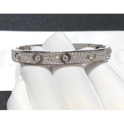 Браслет Cartier Small And Big Rhinestones "Silver" фото № 3