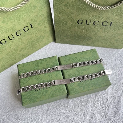 Браслет Gucci With Brand Engraving "Silver" фото № 3
