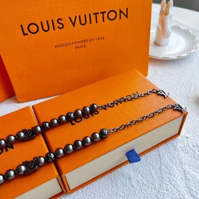 Браслет Louis Vuitton Made Of Beads "Gray/Silver" фото № 4