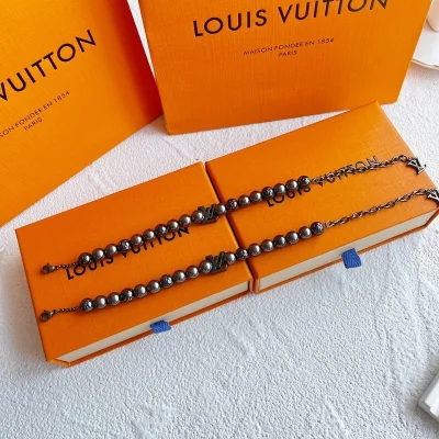 Браслет Louis Vuitton Made Of Beads "Gray/Silver" фото № 5