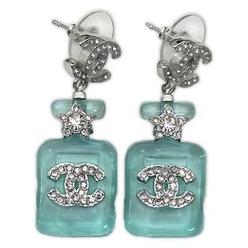 Серьги Chanel Logo Symbol Inside Rectangle "Blue"