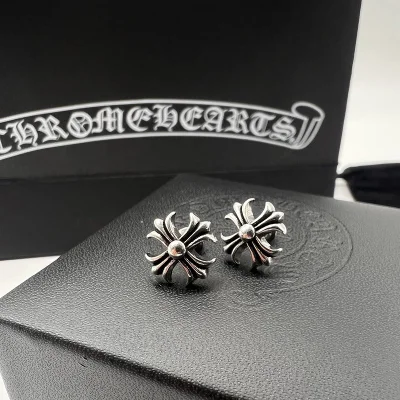 Серьги Chrome Hearts Branded - Flowers "Silver" фото № 2