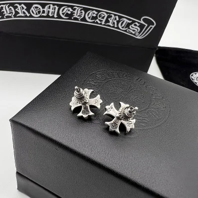 Серьги Chrome Hearts Branded - Flowers "Silver" фото № 4