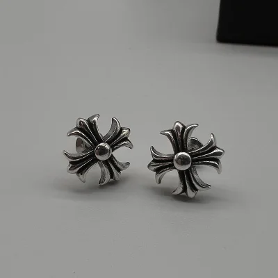 Серьги Chrome Hearts Branded - Flowers "Silver" фото № 3