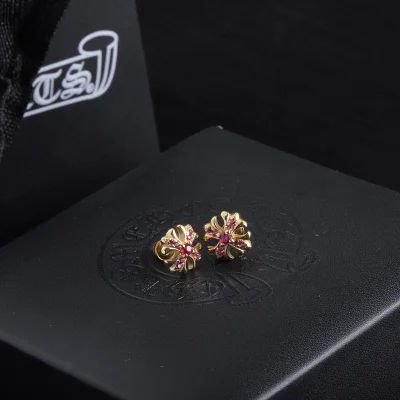 Серьги Chrome Hearts Decorated Cross "Gold" фото № 2