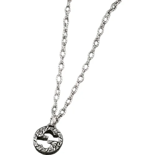 Подвеска Gucci Rounded Logo Letters WIth Dashes "Silver"