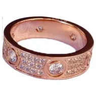 Кольцо Cartier Round Rhinestones Along "Gold"