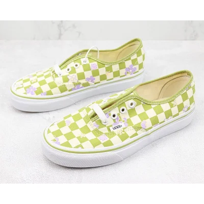 Vans Authentic "Floral Checkerboard/Fern Green/Marshmallow" фото № 5